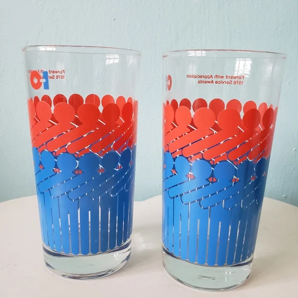 Libbey | Dining | Vintage 7s Pop Art Tumblers Drinking Glasses Oi Glass  Libbey Stick Figures | Poshmark